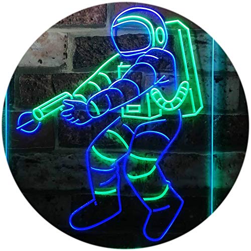 ADVPRO Astronaut Space Rocket Shuttle Kid Room Dual Color LED Neon Sign Green & Blue 8.5" x 12" st6s23-i3136-gb