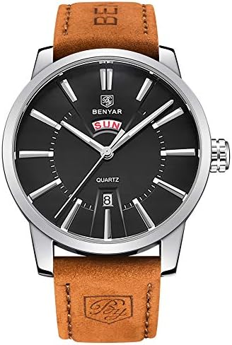BENYAR Watches Classic Fashion Waterproof Date Elegant Casual Sport Leather Band Wrist Watch for Men