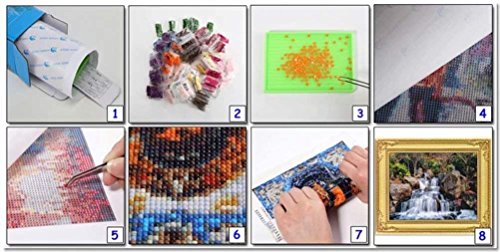 LPRTALK DIY 5D Diamond Painting by Number Kit for Kids Adults, Full Square Drill Diamond Art Embroidery Dotz Kit Cross Stitch Mosaic Making Arts Craft Canvas for Wall Decor Guardian Angel 12X16 inches