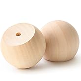 Pinehurst Crafts Unfinished Wood Ball Knobs, Perfect for Kitchen Cabinet Knobs, Furniture DIY, Dresser Drawer Pulls or Crafting, 1-1/2 Inch, Pack of 8