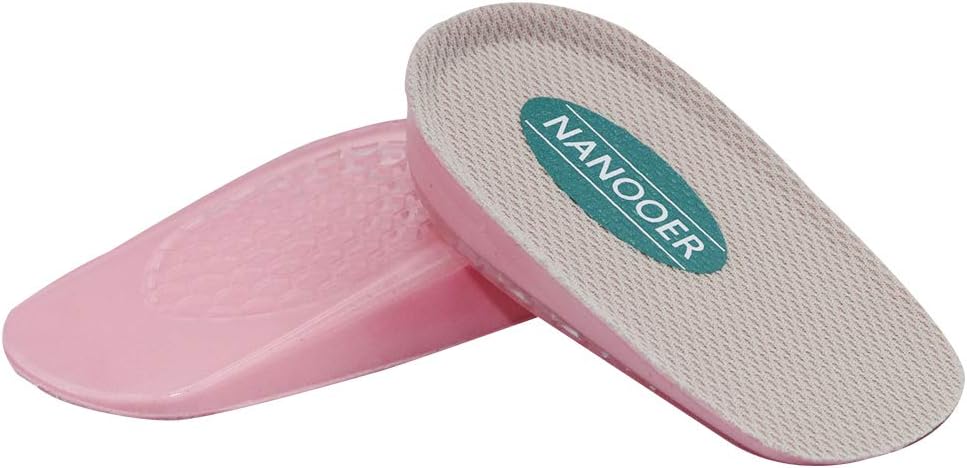 Height Increase Insoles,Shoe Lift Inserts,Gel Heel Lift Inserts,Heel Cushion Inserts,Heel Lift,Height Increase Insoles for Leg Length Discrepancies,1 Pair (Pink, 0.6IN)