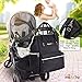 Baby Diaper Bag Backpack Organizer - Multi-Function Designer - Wide Open Tote Bag for Mom Dad Boys & Girls - Waterproof - Bonus Stroller Organizer - Black