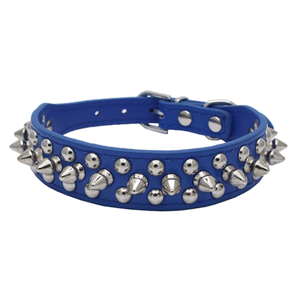 TELEYI Mushrooms Spiked Rivet Studded Adjustable Pu Leather Pet Collars for Cats Puppy Dogs