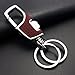 Lancher 2-Pack Leather key chain Car Key chain heavy duty car keychain with D Ring Key Clip Key Fob for Man and Women
