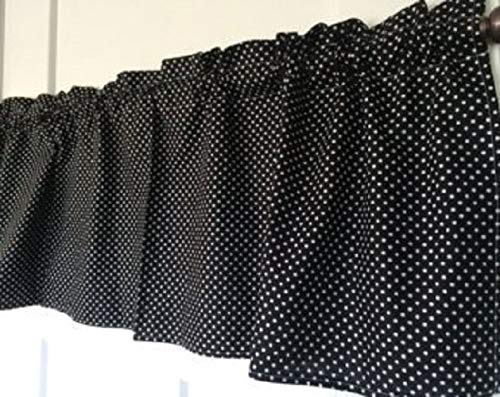 Amazon Com Black And White Polka Dot Curtain Valance Handmade