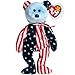 Ty Beanie Baby Spangle Bear Stars & Stripes Patriotic Teddy with Blue Face
