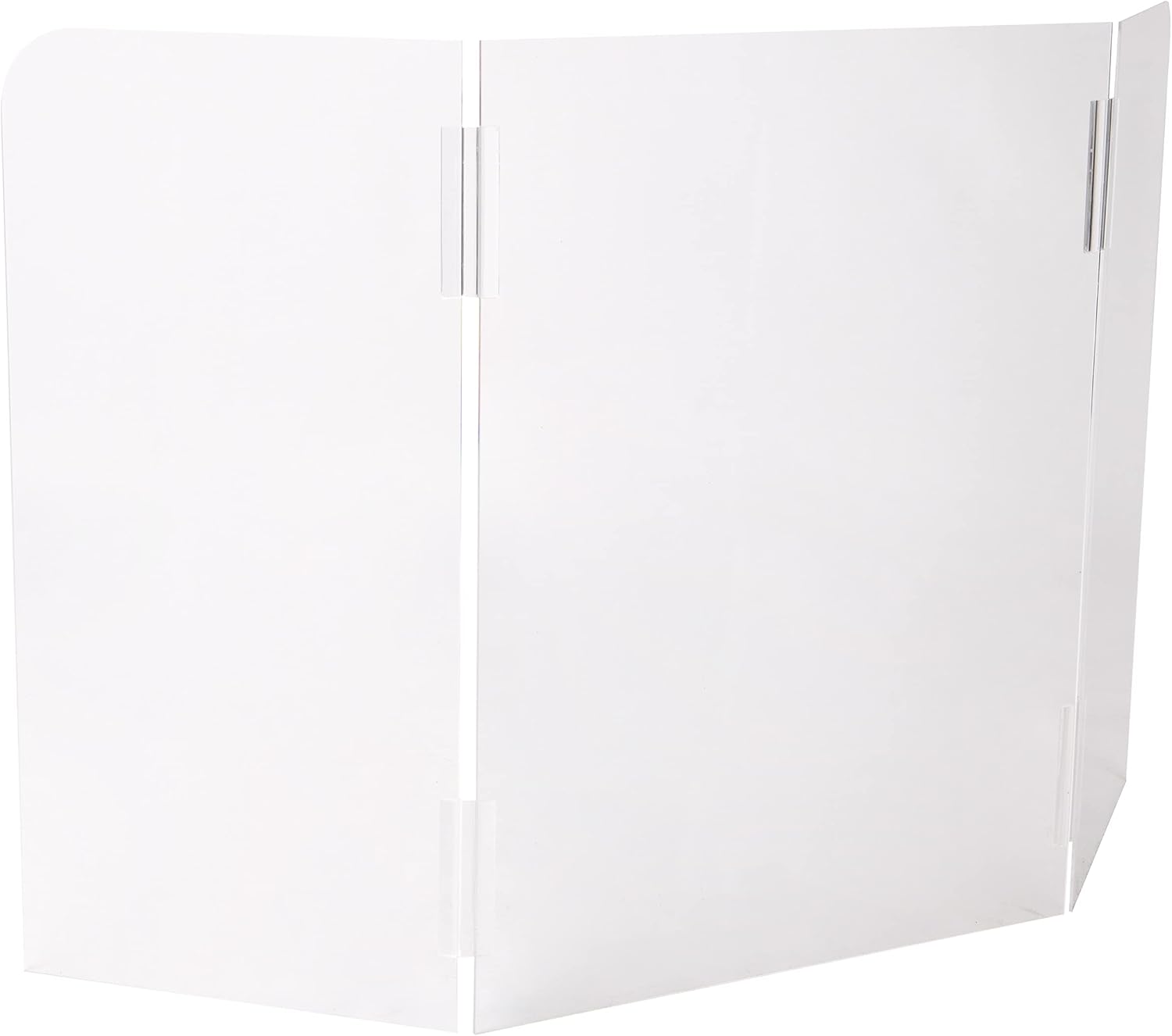 Mind Reader Folding Acrylic Sneeze Front Desk Cough Guard, Protective Clear Panel for Cashiers, Reception, Checkout Stations, 18 x 24: Home & Kitchen