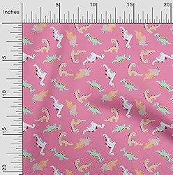 oneOone Georgette Viscose Pink Fabric Colorful