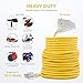 50 FT 12/3 Outdoor Extension Cord - Rubber, Flexible, Triple Outlet, Yellow Wire with Live Power Light Indicator. 15 Amp