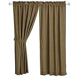 VHC Brands Tea Cabin Green Plaid 27089 Short Panel Set