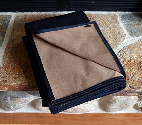 TETON DOG BEST 100% WATERPROOF FLEECE PET THROW DOG BLANKET; Washable, Hypoallergenic: Guaranteed Protection For Furniture & Bed Made in USA (84 x 60)(Cappuccino POLARTEC Fleece w Black)