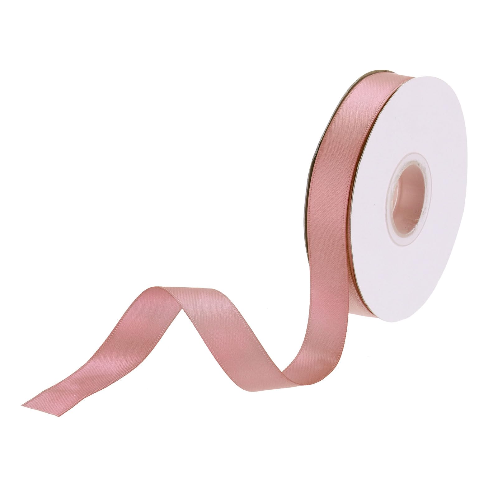 DMiotech 15mm Satin Ribbon 23m/75ft Thin Double Face Fabric Grosgrain Ribbon for Gift Wrapping Floral Hair Flower Bouquet, Rose Pink