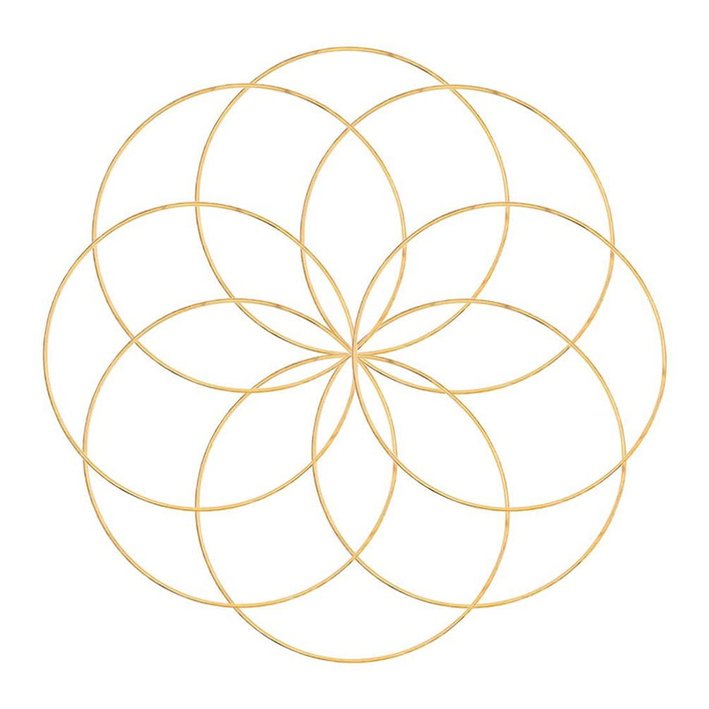 TOYANDONA Dream Catcher Rings Metal Wreath Frame: 15cm Macrame Ring DIY Craft Golden Metal Rings 10pcs Wire Ring Craft Material Wedding Christmas Festival Party Decoration 5631GHK17RF