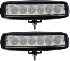 autvivid 2x18W Flood LED Work Lights Bar Off-road Driving Leds 60 Degree Waterproof for Atv/jeep/boat/suv/truck/car/Tractor Marine (2 pack Flood beam,Black)