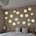 2 Sheets Glow in The Dark Wall Decal Stars/Moon Luminous Fluorescent Stickers for Kids'/Baby's Bedroom Decor DIY Art Decals Light Smile Face 0018 (8.3