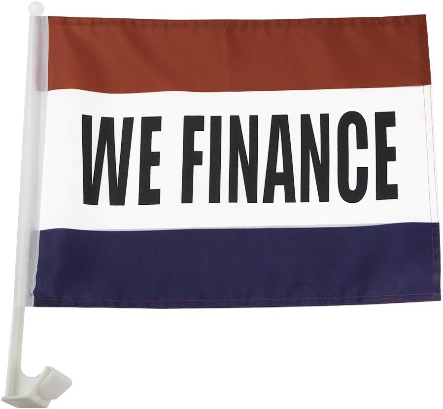 We Finance Clip on Car Window Flag