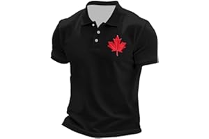 Men's Canada Polo Shirt Novelty Canadian Maple Leaf Flag Graphic Golf Shirts Casual Summer Patriotic 1st July T Shirt Tops