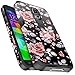 Galaxy S5 Case, Miss Arts Slim Anti-Scratch Protective Kit with [Drop Protection] Heavy Duty Dual Layer Hybrid Sturdy Armor Cover Case for Samsung Galaxy S5 -Rose Gold Flower/Black