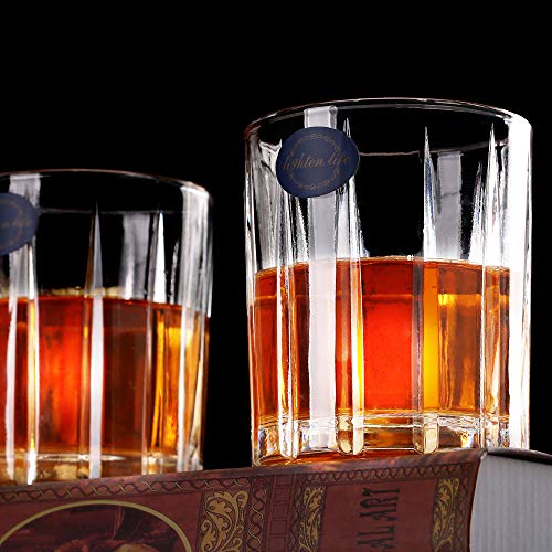 Whiskey Glass Set of 4,Lighten Life Scotch Glasses in Luxury Gift Box for Drinking Bourbon,Scotch,Cognac,Irish Whisky,10oz Premium Lead-Free Crystal Glass Rocks Glasses for Men Women - Thumbnail 3