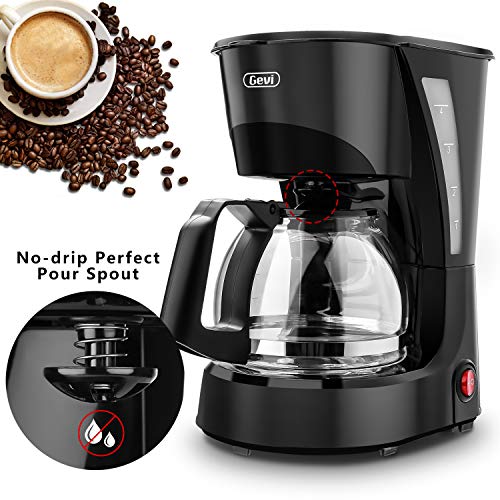 Drip Coffee Maker GEVI 4 Cup Coffee Machine Work in Silent Coffee