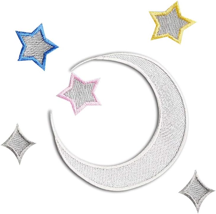 Amazon Xunhui ワッペン星月スタームーンアップリケアパレル服刺繍手作り手芸 ワッペン アップリケ 通販