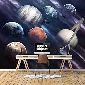 Wall Murals for Bedroom Great Universe Giant Planets Removable Wallpaper Peel and Stick Wall Stickers - 66x96 inches
