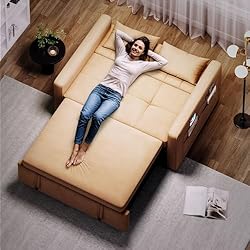 DWVO 55" Futon Couch, 3-in-1 Futon Sleeper with