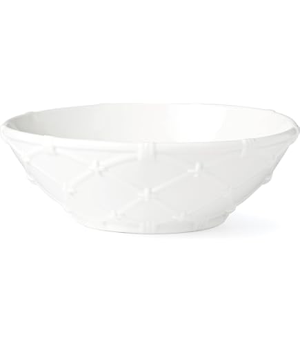Lenox French Perle Bead Pasta Bowl - White Stoneware 18 Oz, Microwave & Dishwasher Safe - View #2
