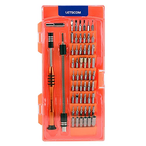 LETSCOM Multipurpose Precision Screwdriver Set, Interchangeable Magnetic Driver Kits 58 in 1 with 54 Bits, Electronics Repair Tool Kit FOR Cell Phone,Tablet,Game Console