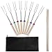 Zacro Marshmallow Roasting Sticks-Set of 8 Pcs Safe for Kids 11-31 Inches Telescoping Hot Dog Smores Forks, Extra 10pcs Wooden Stickers-, Camping, Campfire, Bonfire & Outdoor Cookware Kit