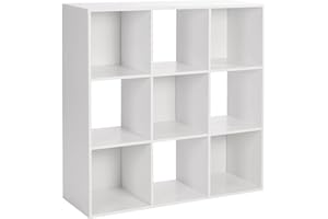 PACHIRA E-Commerce US 9 Cube White Storage Organizer Wood Display Shelf, Free Standing Cubby Bookcase Cabinet Divider Bookshelf Fits 11“x11”x11“ Storage Bin