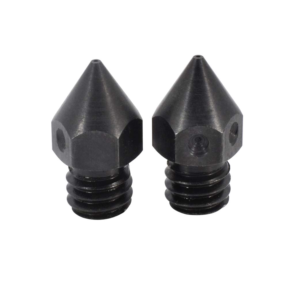 2pcs High Temperature Sharp Hardened Tool Steel MK8 Nozzle 0.4mm 0.6 0.8mm for 1.75mm Makerbot, Creality 3D Printer CR-10 All Metal Hotend, Ender 3 / Ender-3s, CraftBot, Prusa i3 3D Printer (2x0.6mm)