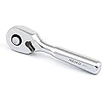 Neiko 03001A Stubby Ratchet, 1/4 Inch Ratchet Wrench, 108-Tooth Reversible Ratchet, 3.3 Degree, Quick Release Mini 1/4 Ratche