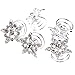 Splendid Set Kit of Weddings / Proms / Balls Hair Decorations With 12pcs Silver Colored Spirals / Twists / Twisted Pins / Clips / Curlies In Flowers Shapes Studded With Clear Rhinestones / Crystals / Gemstones By VAGA