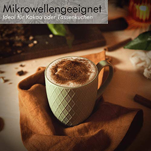 KIVY Tassen Set 6er x 400ml - GroÃe Kaffeetassen Set 6er - Kaffeetasse groà - Teetassen Set - Kaffee Tassen Sets - Kaffeebecher Keramik Becher Bunt - Bechersets - Kaffeepott Modern - Kaffeehäferl – Bild 7