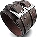 INBLUE Men's Alloy Genuine Leather Bracelet Bangle Cuff Silver Tone Black Brown Cord Adjustable
