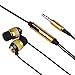 eForCity® Universal 3.5mm In-Ear Stereo Headset w/ On-off & Mic Compatible with Samsung Galaxy S6/ Galaxy S6 Edge Samsung© Galaxy Note 4 / Apple® iPhone® 6 Plus (5.5) Samsung© Freeform II SCH-R360, Gold / Black
