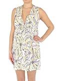 Capelli New York Ladies Graphic Blooms Voile Sleeveless V-Neck Cover Up With Tie