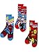 Marvel Avengers Spider-Man Iron Man Captain America Boy's 3 pack Crew Socks Set (Shoe: 10-4 (Sock: 6-8), Blue/Red)