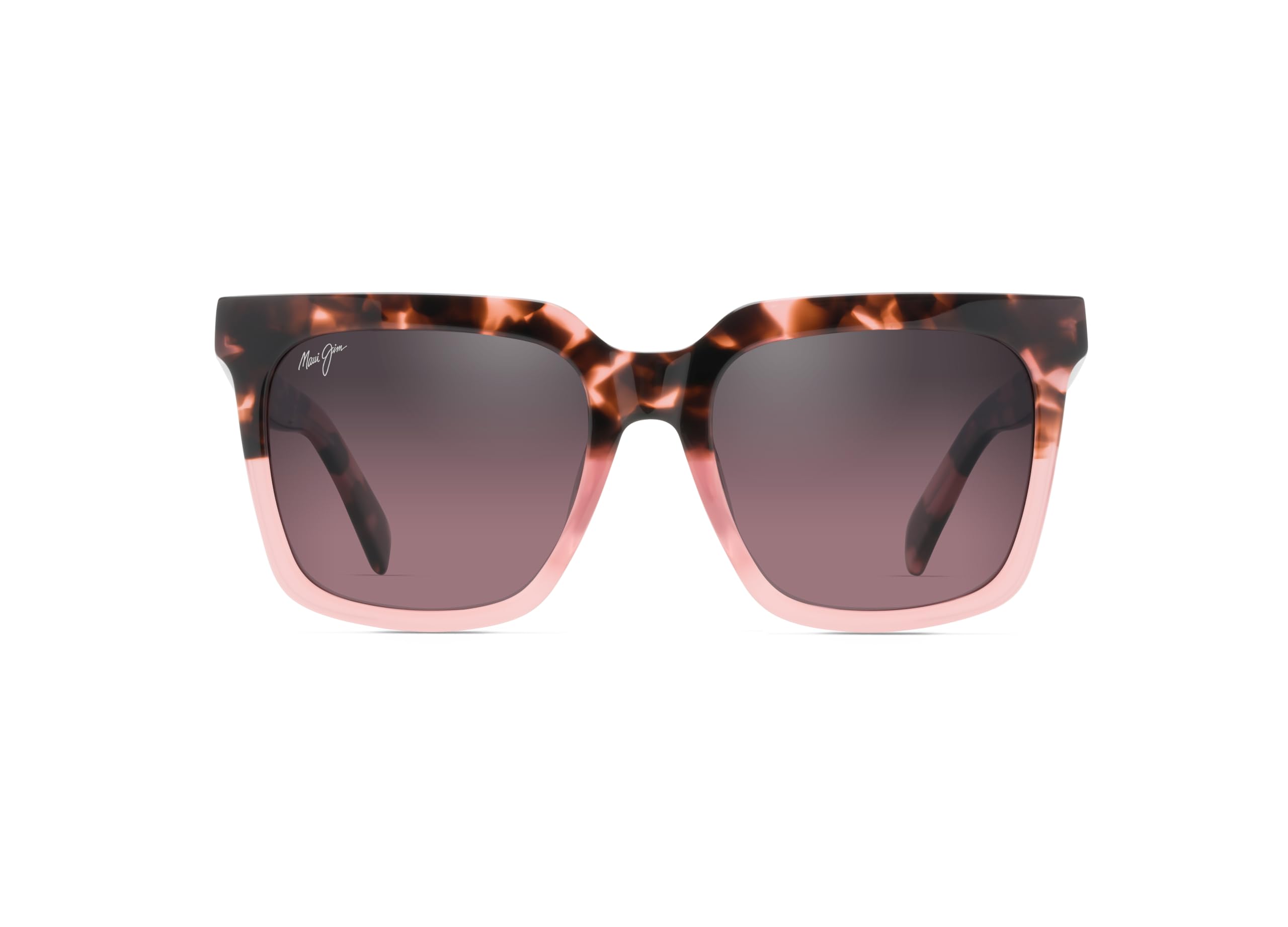 Photo 1 of (USED/FAIR) Maui Jim Rooftops Square Sunglasses, Pink Tortoise W/Pink/Maui Rose Polarized, Medium