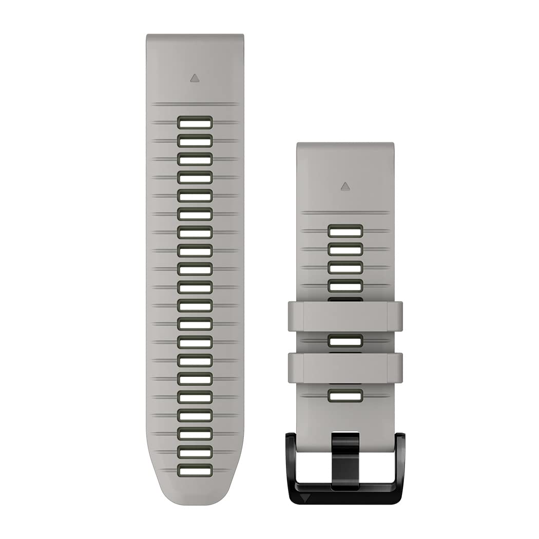 Garmin QuickFit Watch Bands (26mm), suitable for selected fēnix-, epix-, Descent-, D2-, Instinct-, Forerunner- and Tactix series smartwatches, Original accessory, Silicone, Fog Grey/Moss