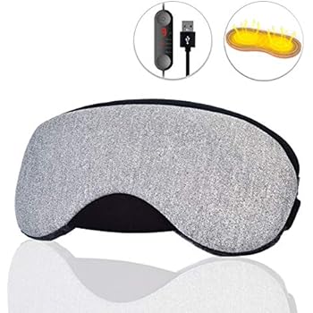 Dr. Prepare Eye Mask, USB Heated Eye Mask Warm Eye Compress Electric Steam Heating Pad with Earpulgs for Sleeping, Dry Eyes, Puffy Eyes, Dark Cycles and Tired Eyes