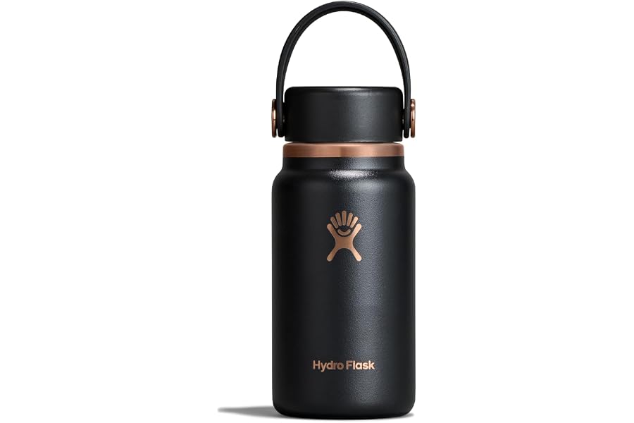 Hydro Flask Micro Bottle - Insulated Mini Leak Proof Flask for Purse or Pocket in 6.7 Oz Black Arc