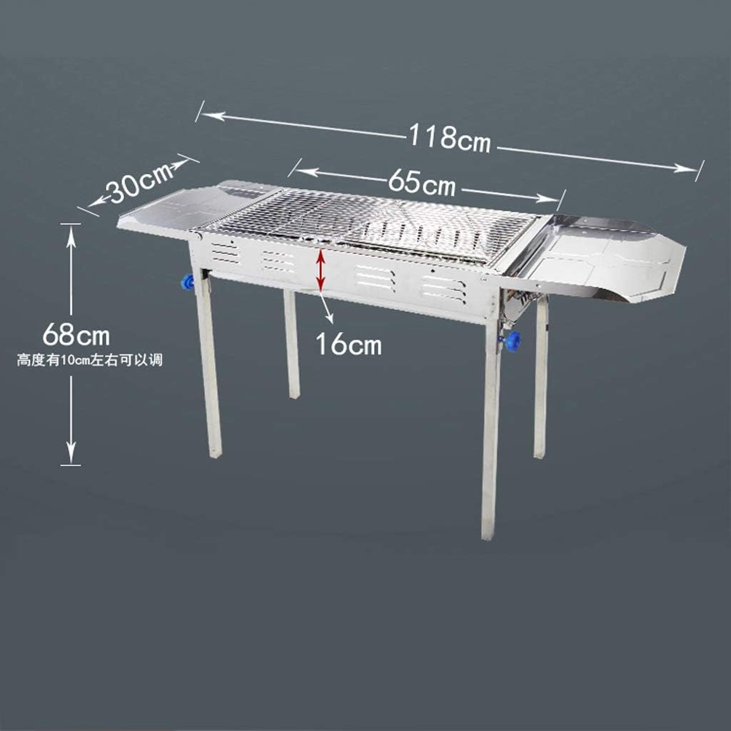 review zaizai BBQ Grill, Stainless Steel Barbecue Grill Smoker Charcoal BBQ, Folding Portable BBQ Charcoal Barbecue Grill,for Camping Picnic,Silver