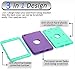 MAKEIT CASE for iPad Mini Case for iPad Mini 2 Case 3in1 Hybrid Shockproof Case for iPad Mini 1 2 3 Generation (Purple/Light Green)