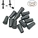 WEFOO 12 Pcs Replacement Rubber Tip Protector Flex Walk Tip - Fits All Standard Hiking, Trekking, Walking Poles,Black