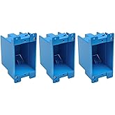 XGGYA Single Gang Electrical Outlet Box,4-1/3-Inch Length by 2-1/6-Inch Width by 2-1/3-Inch Depth,Old Work Outlet Box Single Gang,ETL,Blue(Pack of 3)