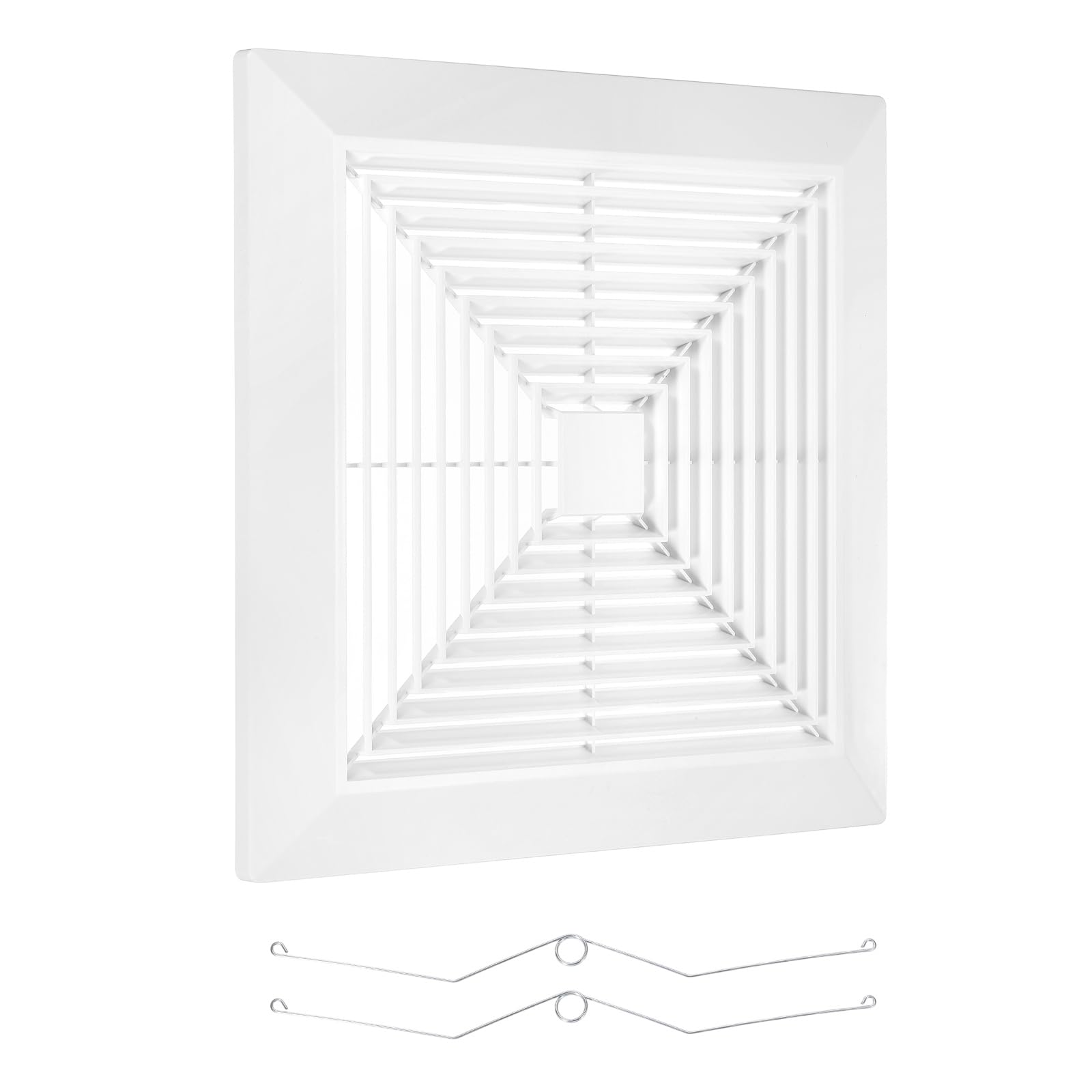 Photo 1 of PATIKIL 14x14 Inch Bathroom Exhaust Fan Cover, ABS Plastic Fan Grille Air Conditioning Vent Cover with Springs for Square Ceiling or Exhaust Fans Home Office Bathroom Kitchen Ventilation