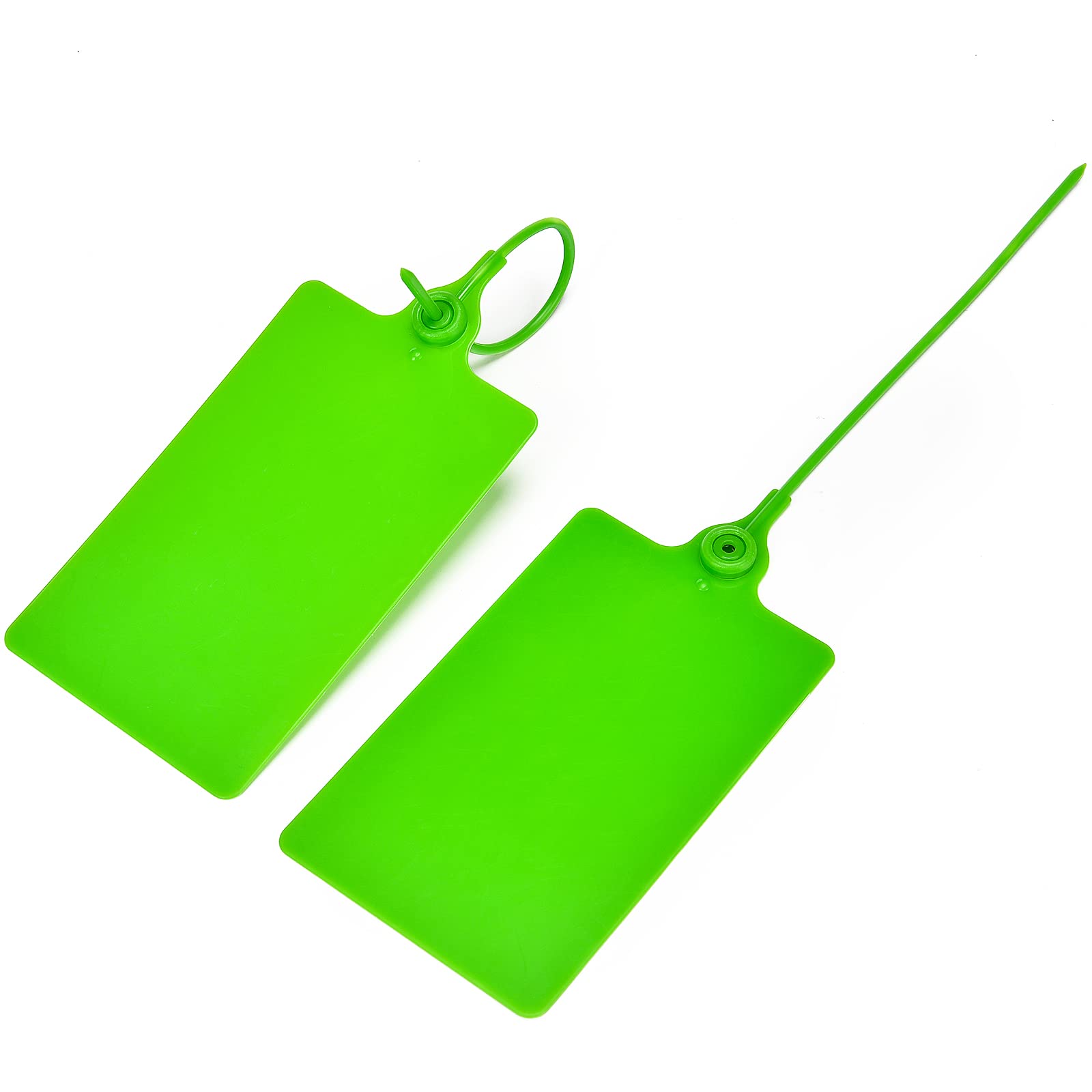 Lzbignun 100 Plastic Label Tags Waterproof Shipping Label Zip Tie Tag Security Seals Large Blank Labels Writable Marker Ties Storage Hanging Tags with One Marker Pen (Green)