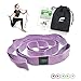 Yoga Stretch Strap, Cotton Non Elastic Multi Loop 80 inch Exercise Stretching Band for Physical Therapy, Pilates, Dance, Hamstring, Gym, Pose Fixing, Training, Bonus Carry Bag and Instructions Guide
